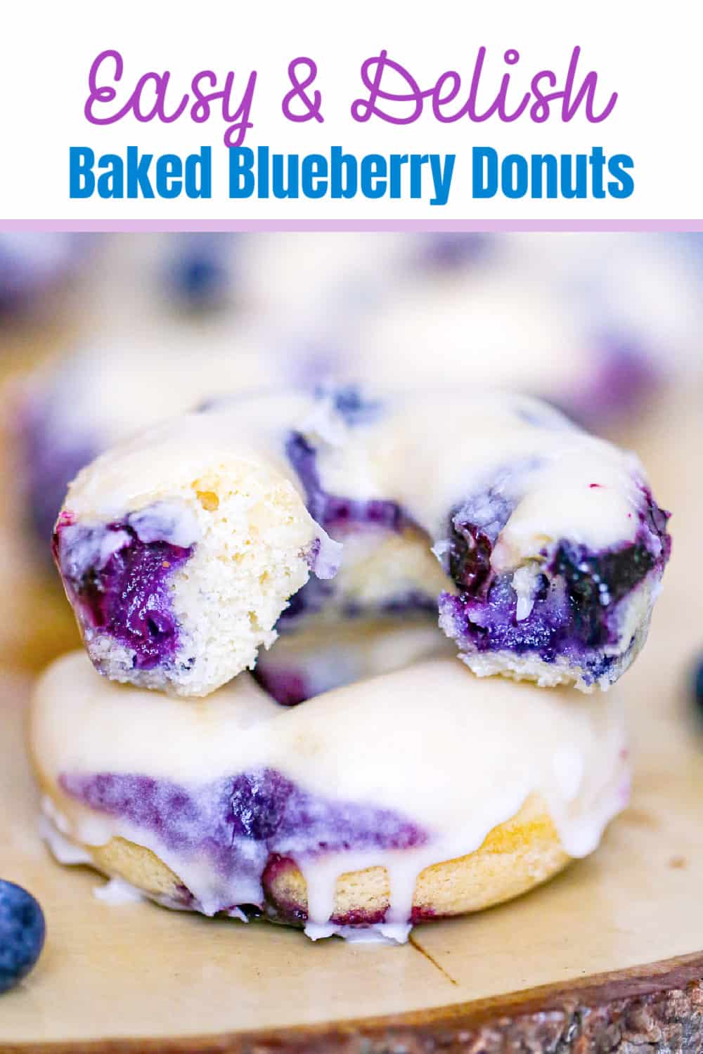 Delectable easy Glazed Blueberry Donuts baked recipe