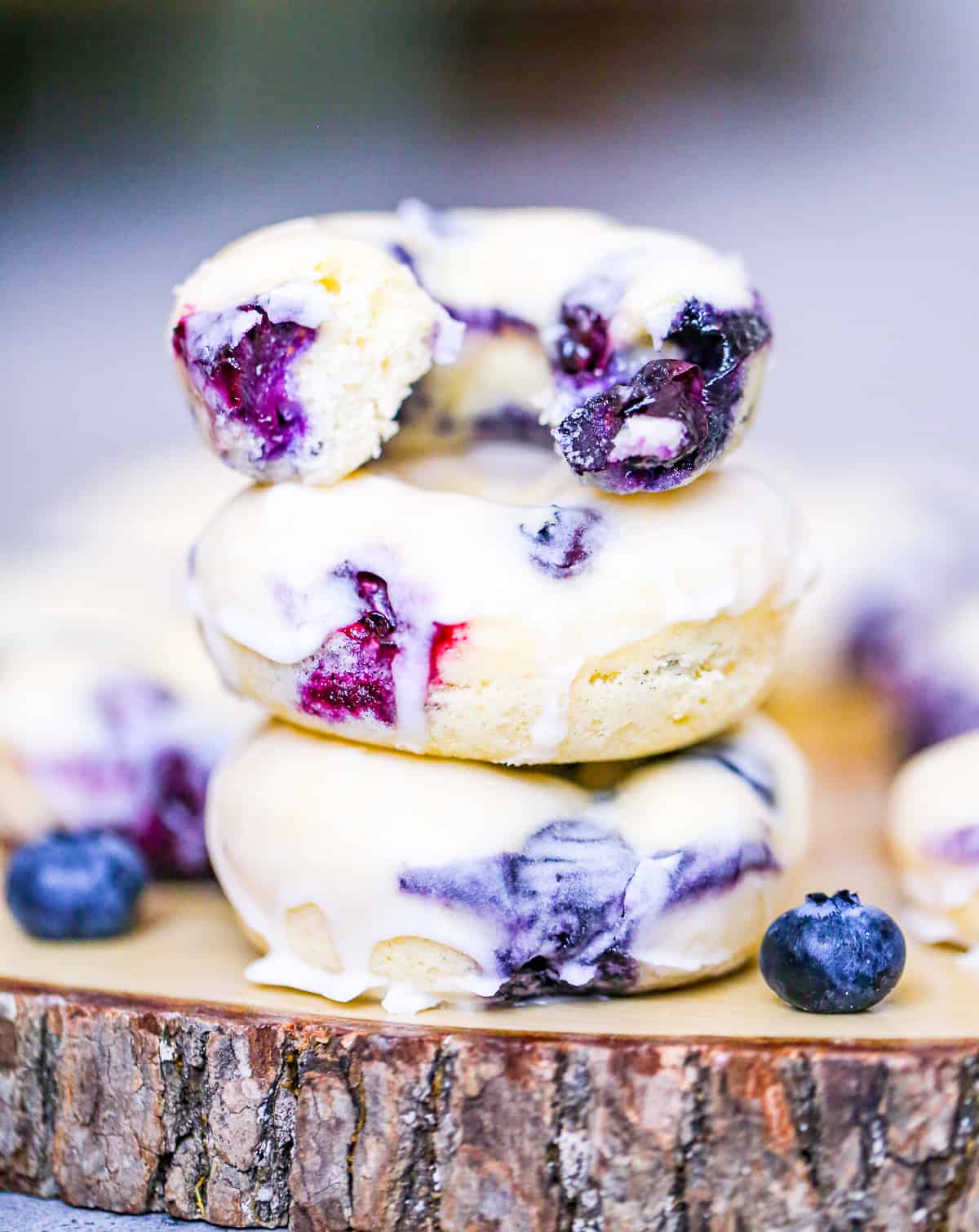 Delectable Glazed Blueberry Donuts