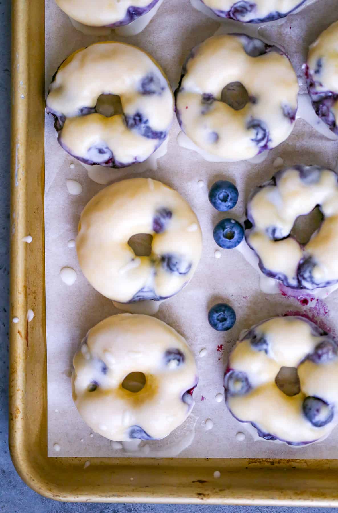 Delectable easy Glazed Blueberry Donuts baked recipe