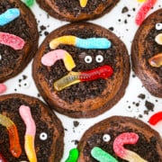 Gummy Worm Dirt Brownie Cookies