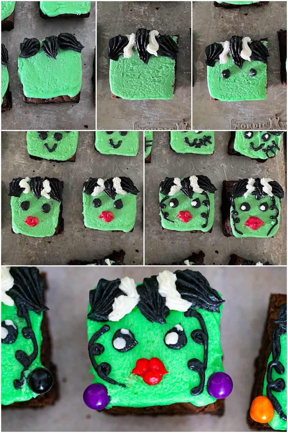 halloween monster frankenstein brownies buttercream frosting recipe