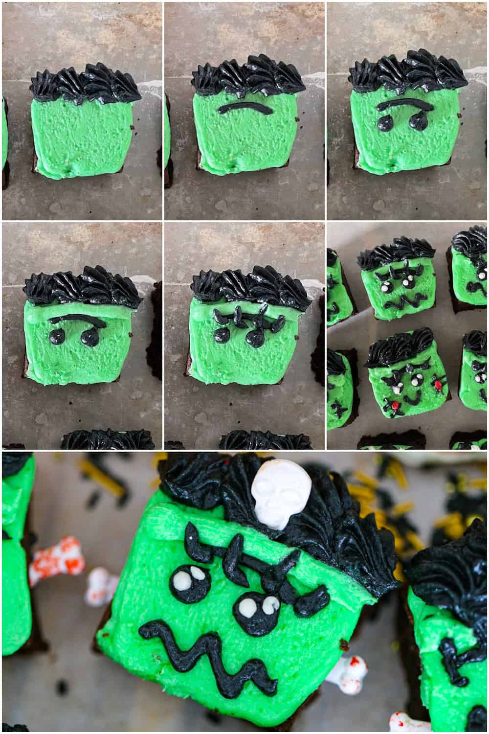 halloween monster frankenstein brownies buttercream frosting recipe