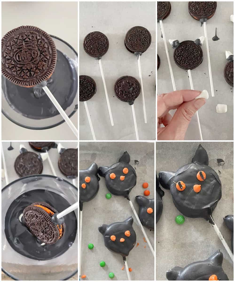 black cat tutorial halloween oreos cookie pops recipe