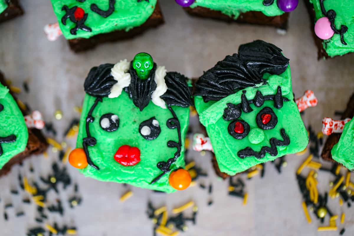 halloween monster frankenstein brownies buttercream frosting recipe
