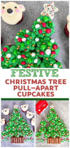 Christmas Tree Pull Apart Cupcakes Cake