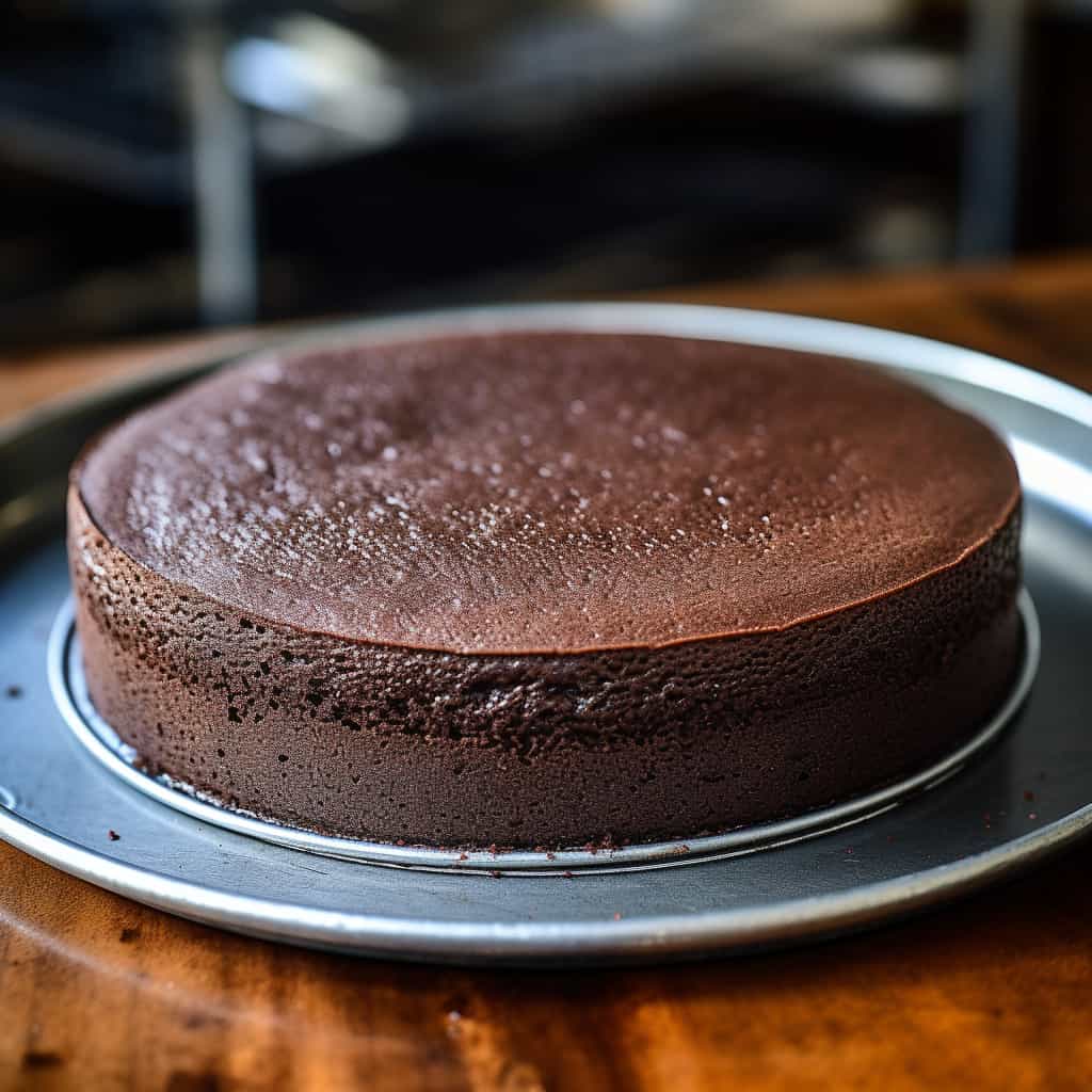 Perfectly baked chocolate cake straight out of the oven using Spring Back Test