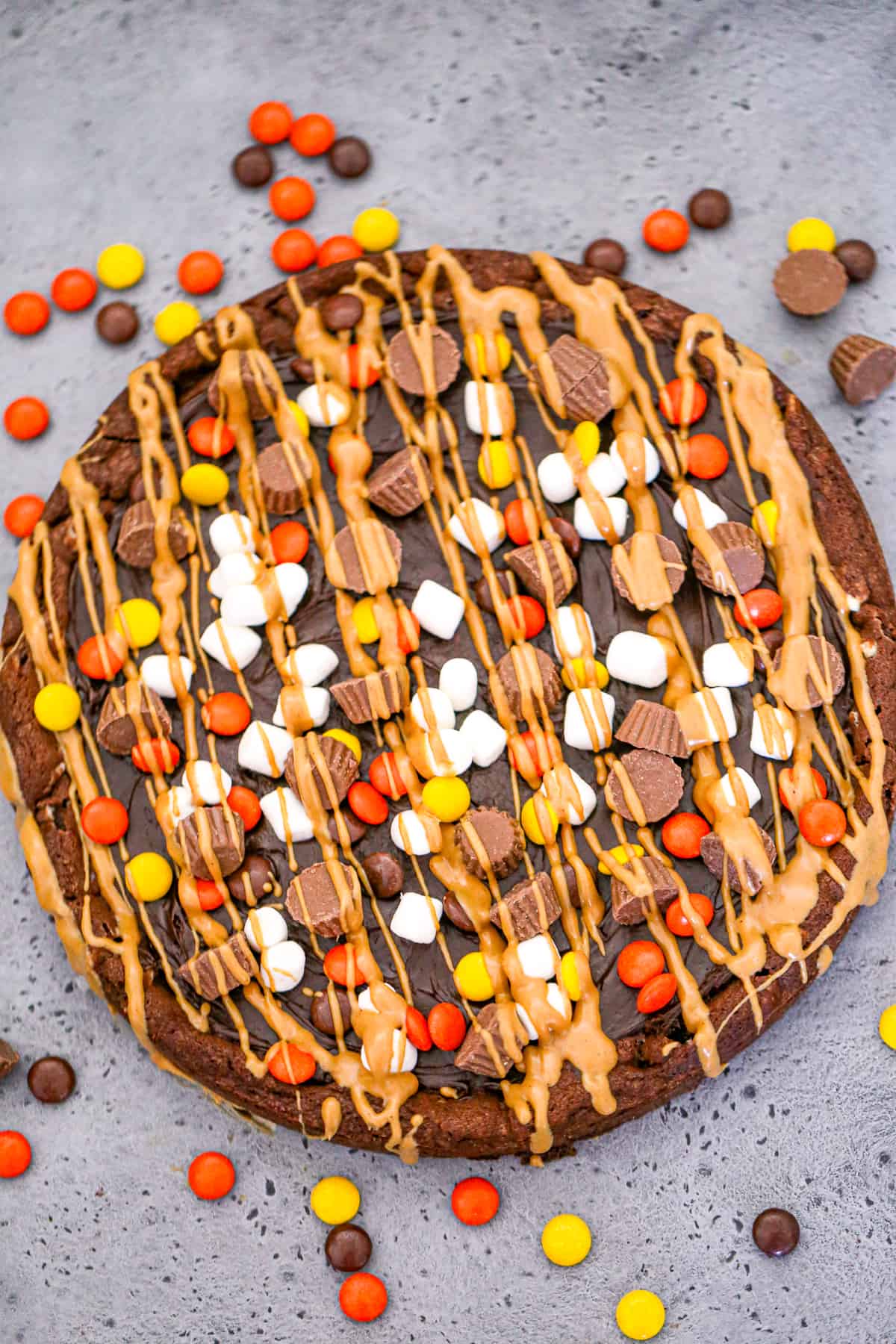 Ultimate Reese's Marshmallow Cookie Pizza recipe cookies chocolate peanut butter