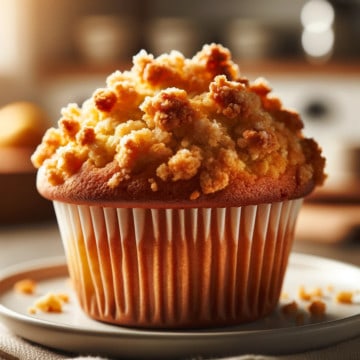 Easy Crumble Topping on a muffin