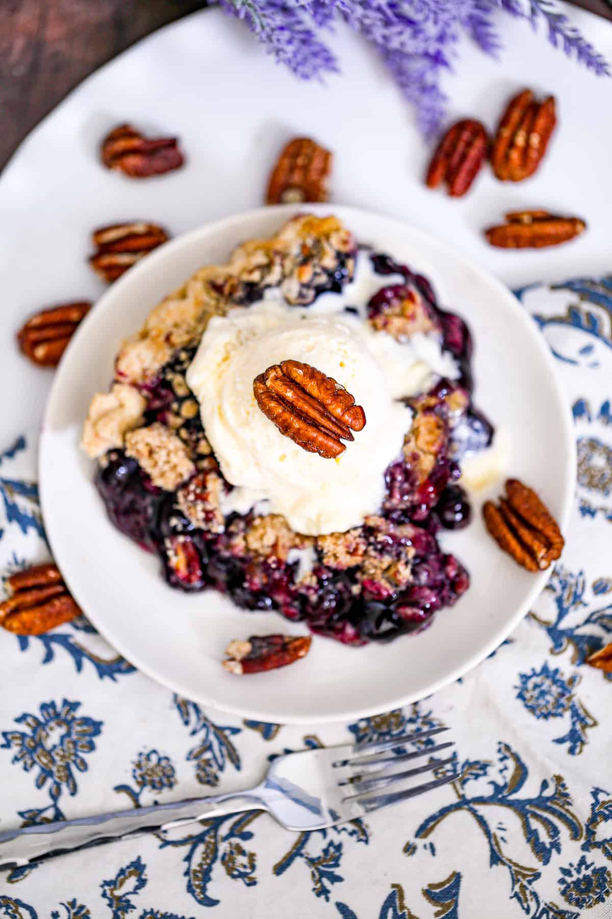 fall dessert loaded with blueberries
