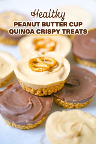 Healthy Peanut Butter Cup Quinoa Crispy Treats 