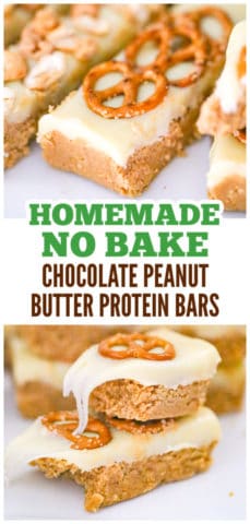 Chocolate Peanut Butter Protein Bars - No Bake