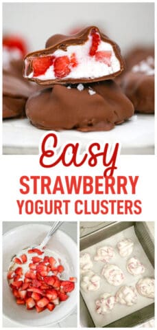 Easy Frozen Strawberry Yogurt Clusters
