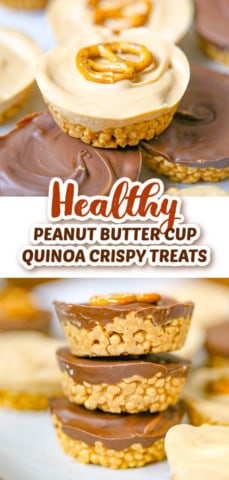 Healthy Peanut Butter Cup Quinoa Crispy Treats 