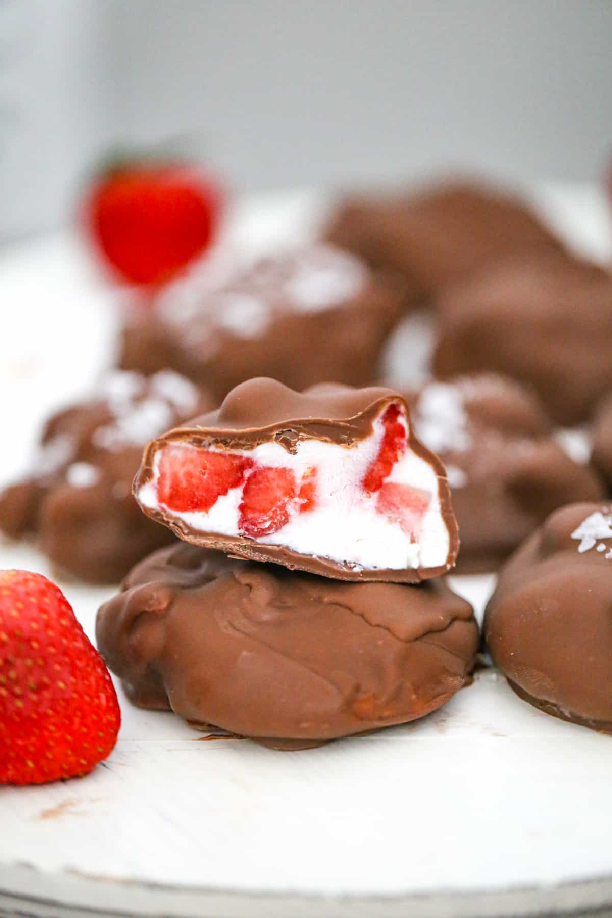 frozen chocolate covered strawberry yogurt clusters recipe