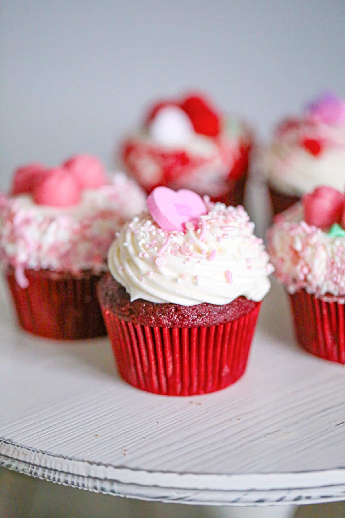 cupcakes with candies for valentine's day