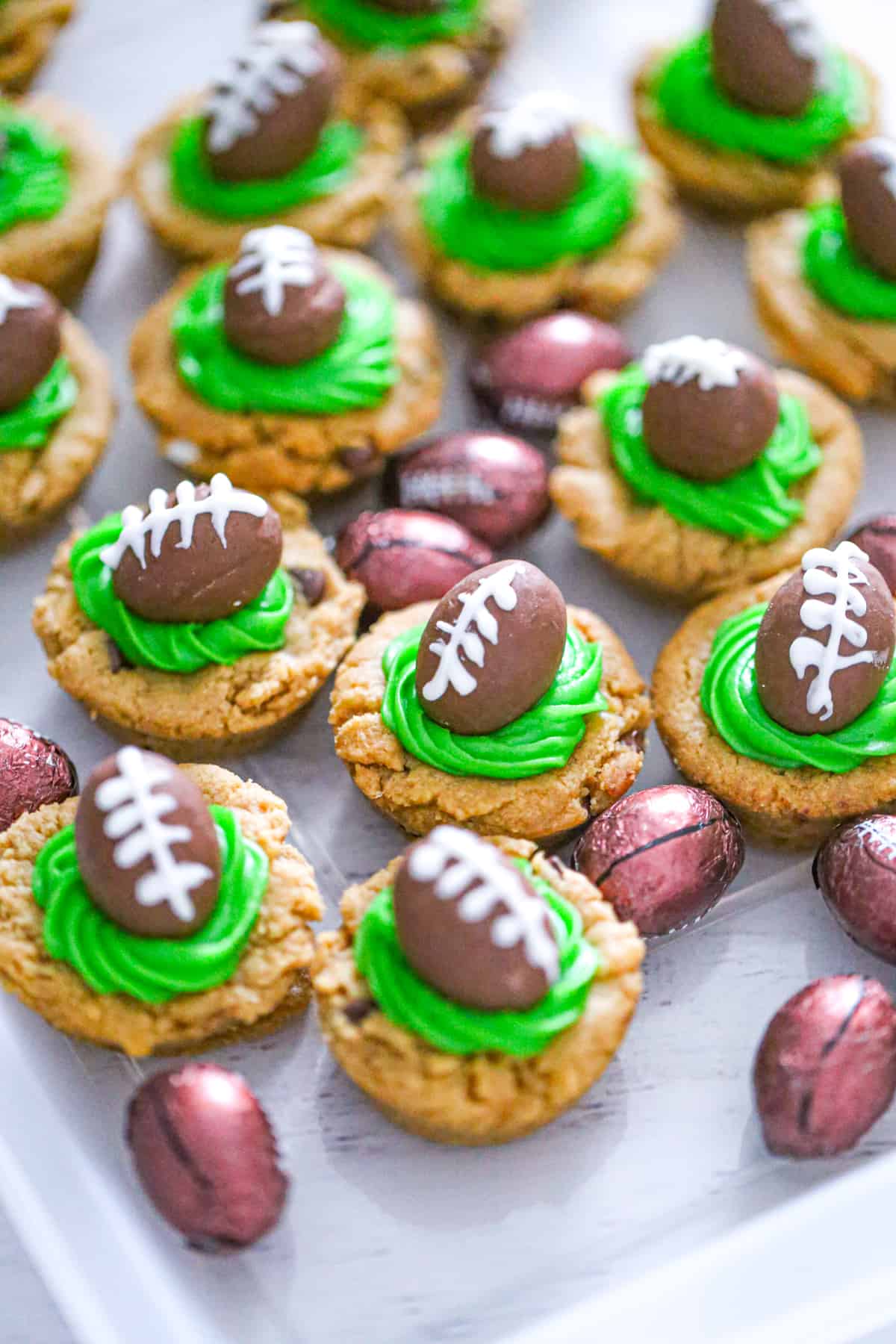 Chocolate Football Peanut Butter Cookies
