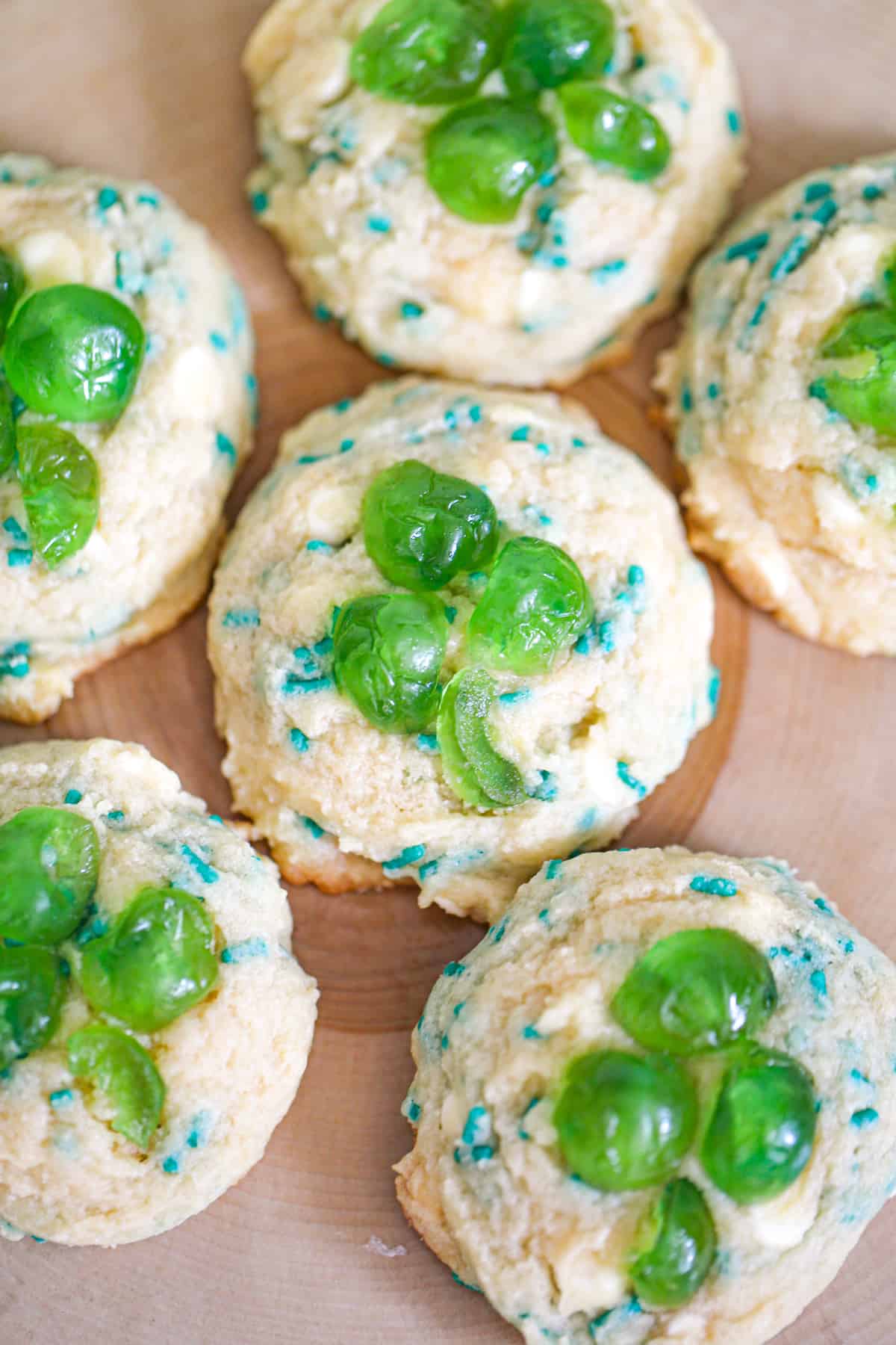 St Patrick's Day Green Cherry Shamrock Cookies recipe 