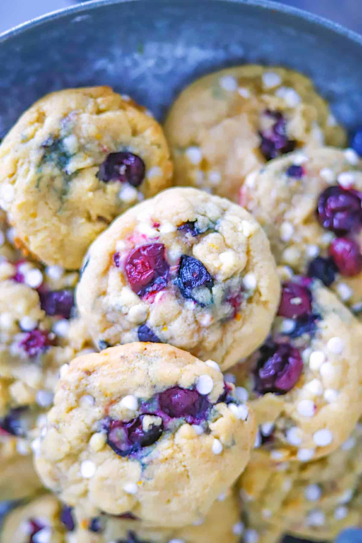 blueberry cookies with white chocolate chips