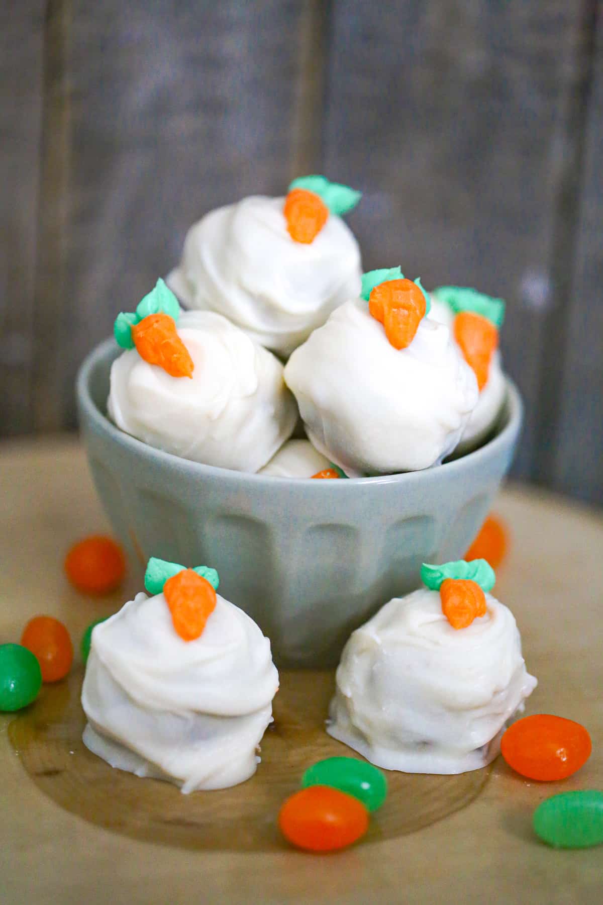 Easter Carrot Cake Truffles recipe with cream cheese and white chocolate