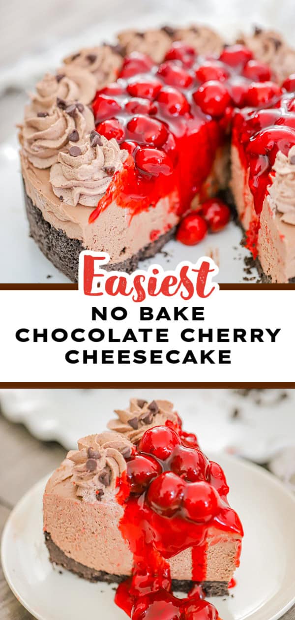 No Bake Chocolate Cherry Cheesecake