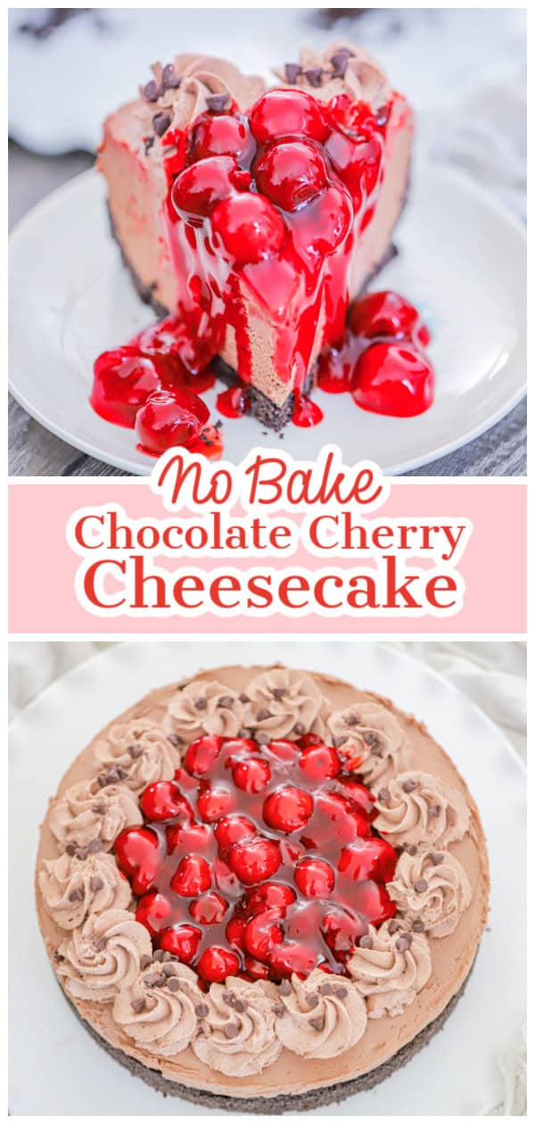 No Bake Chocolate Cherry Cheesecake
