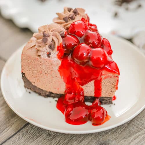 No Bake Chocolate Cherry Cheesecake