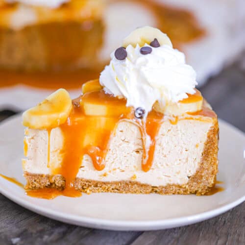 No Bake Peanut Butter Banoffee Cheesecake