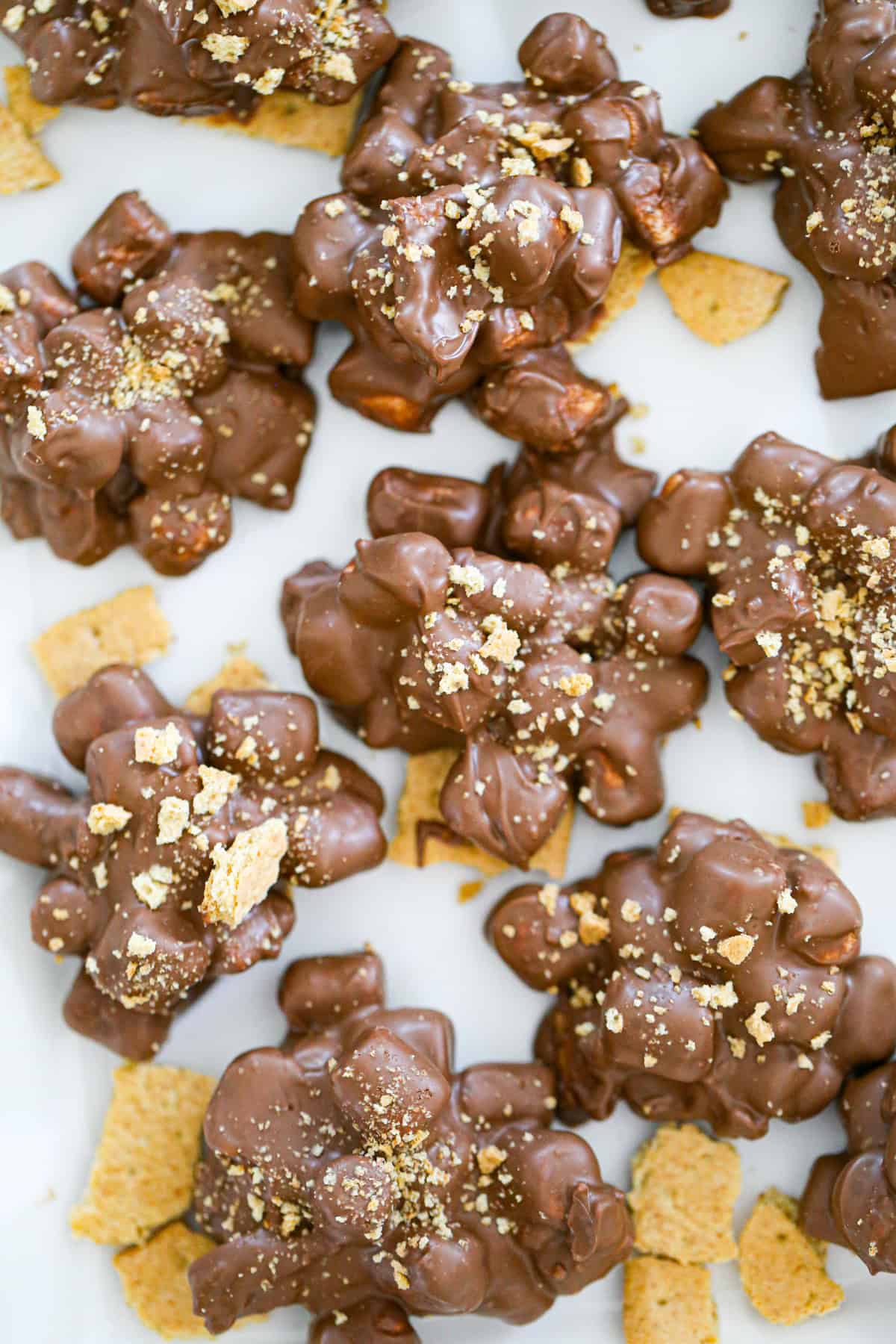 Ingredients laid out for Easy No-Bake S'mores Clusters recipe