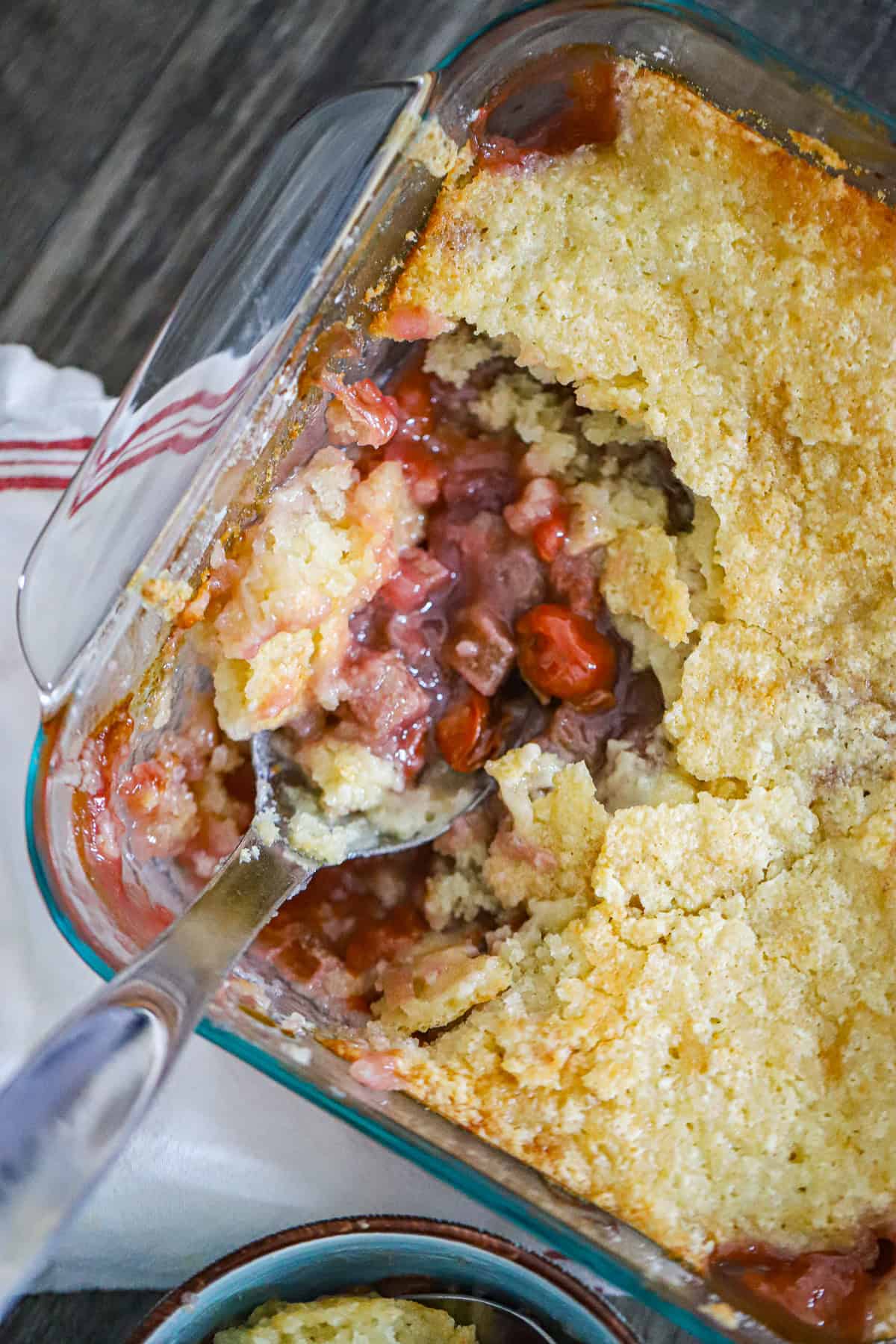 Easiest Rhubarb Cherry Cobbler FRUIT RECIPE