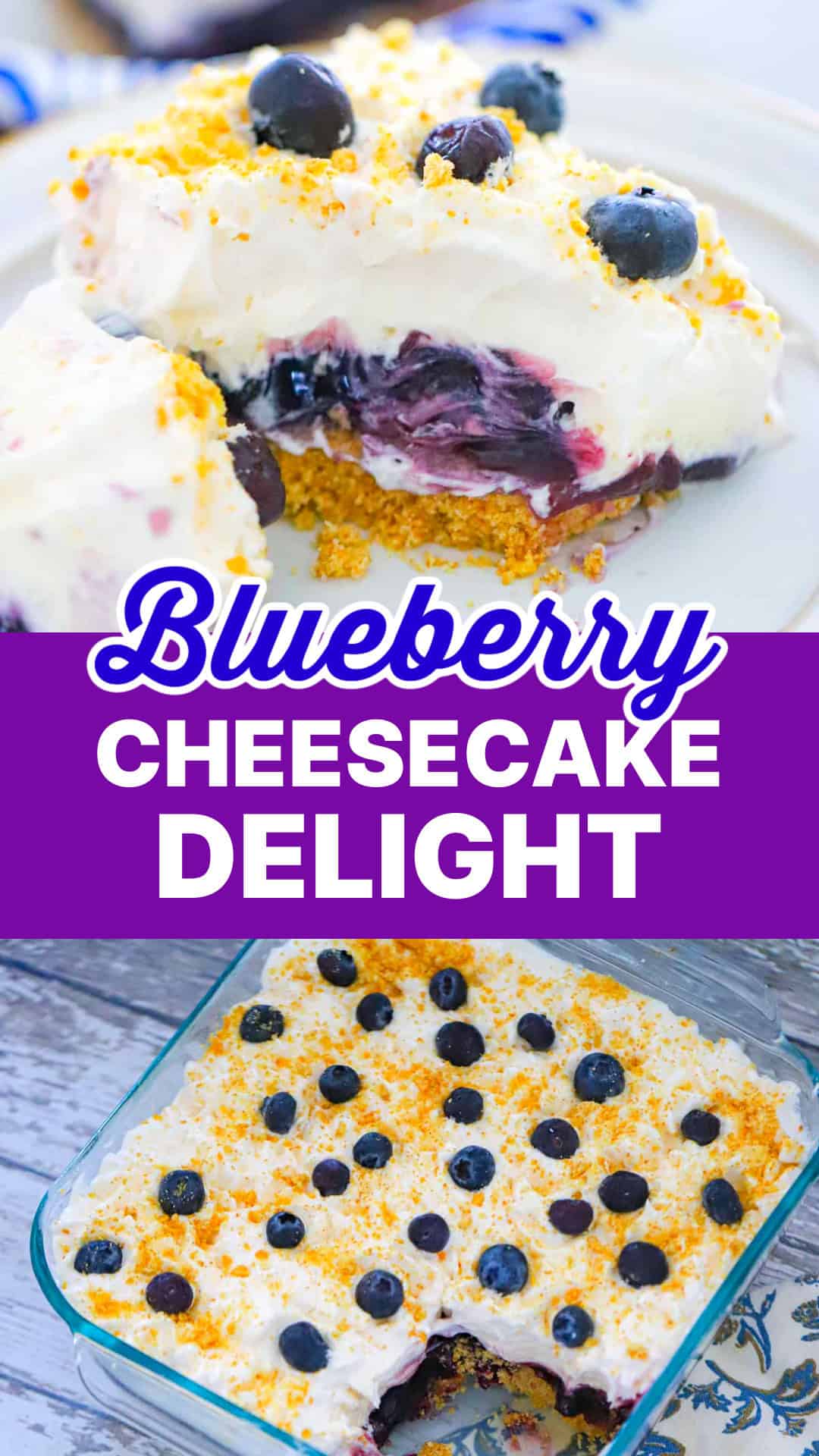 Blueberry CHEESECAKE DELIGHT cream cheese dessert