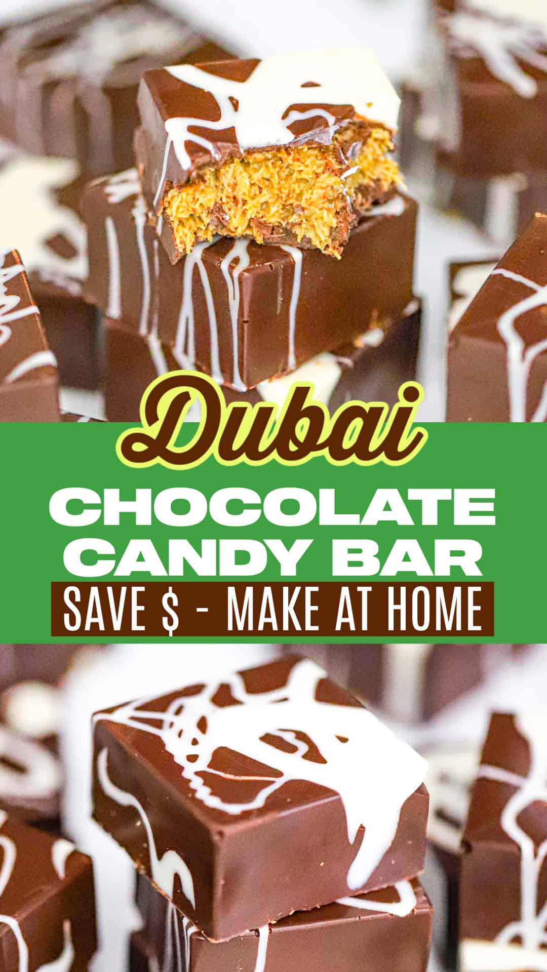 Homemade Chocolate Dubai Bars