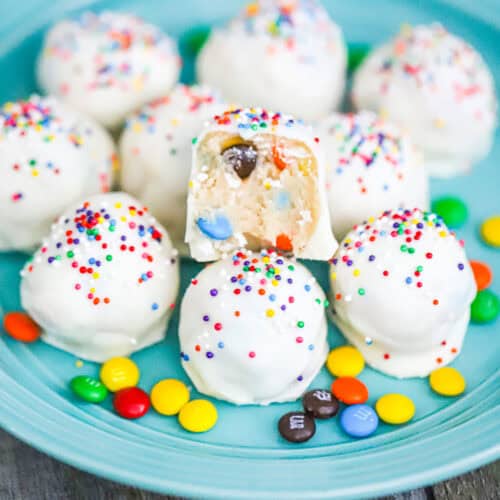 Birthday M&M Cookie Dough Truffles