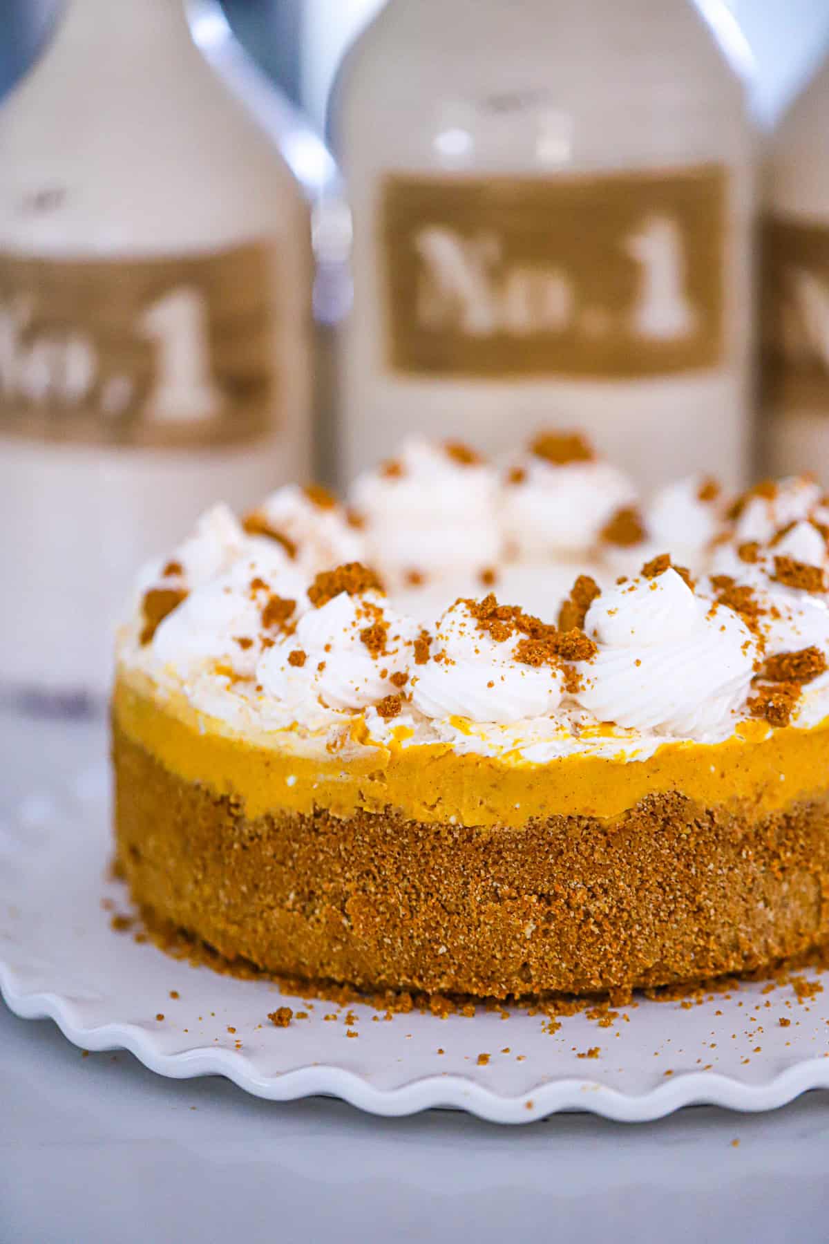 dairy-free pumpkin biscoff cheesecake crust recipe thanksgiving