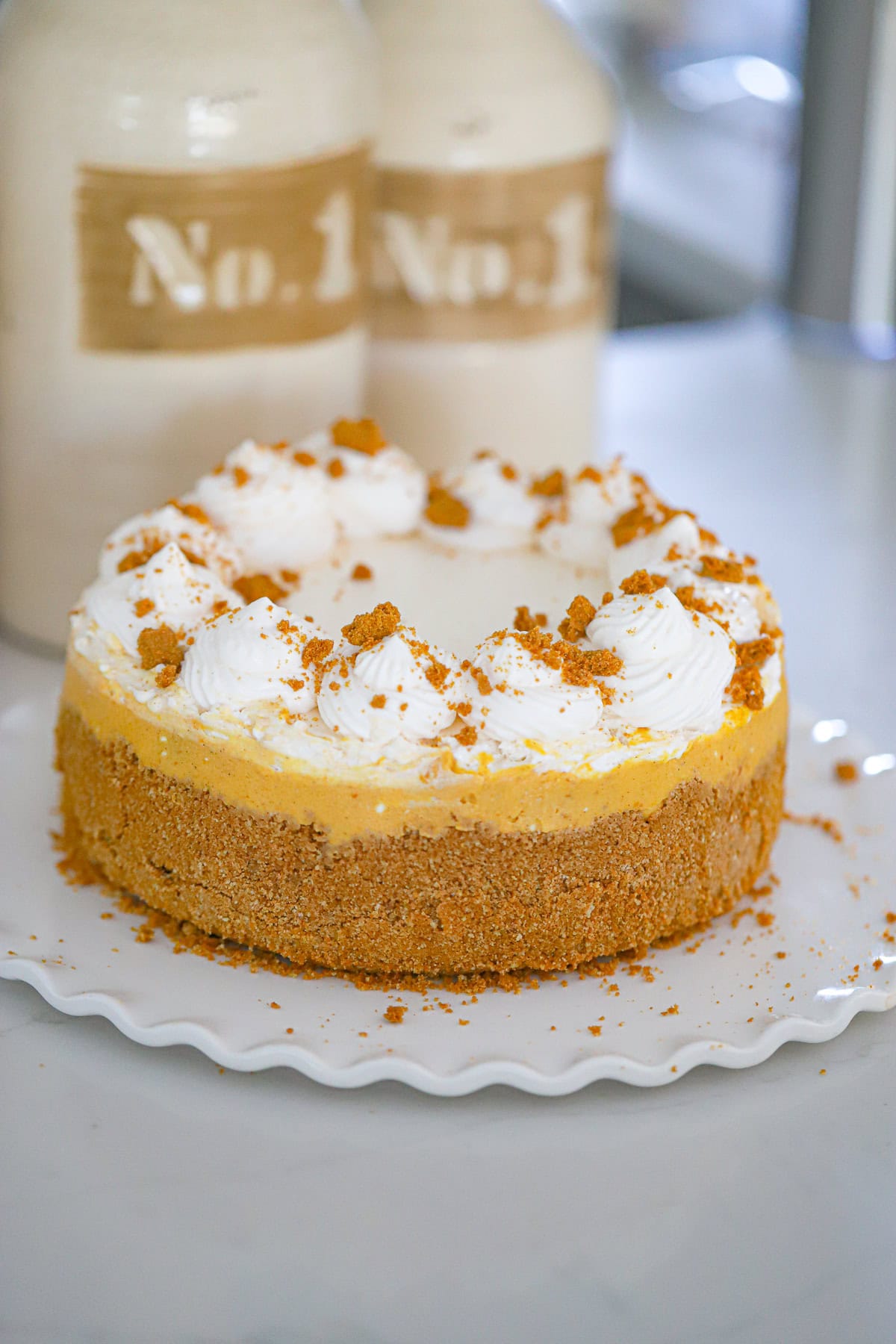 dairy-free pumpkin biscoff cheesecake crust recipe thanksgiving