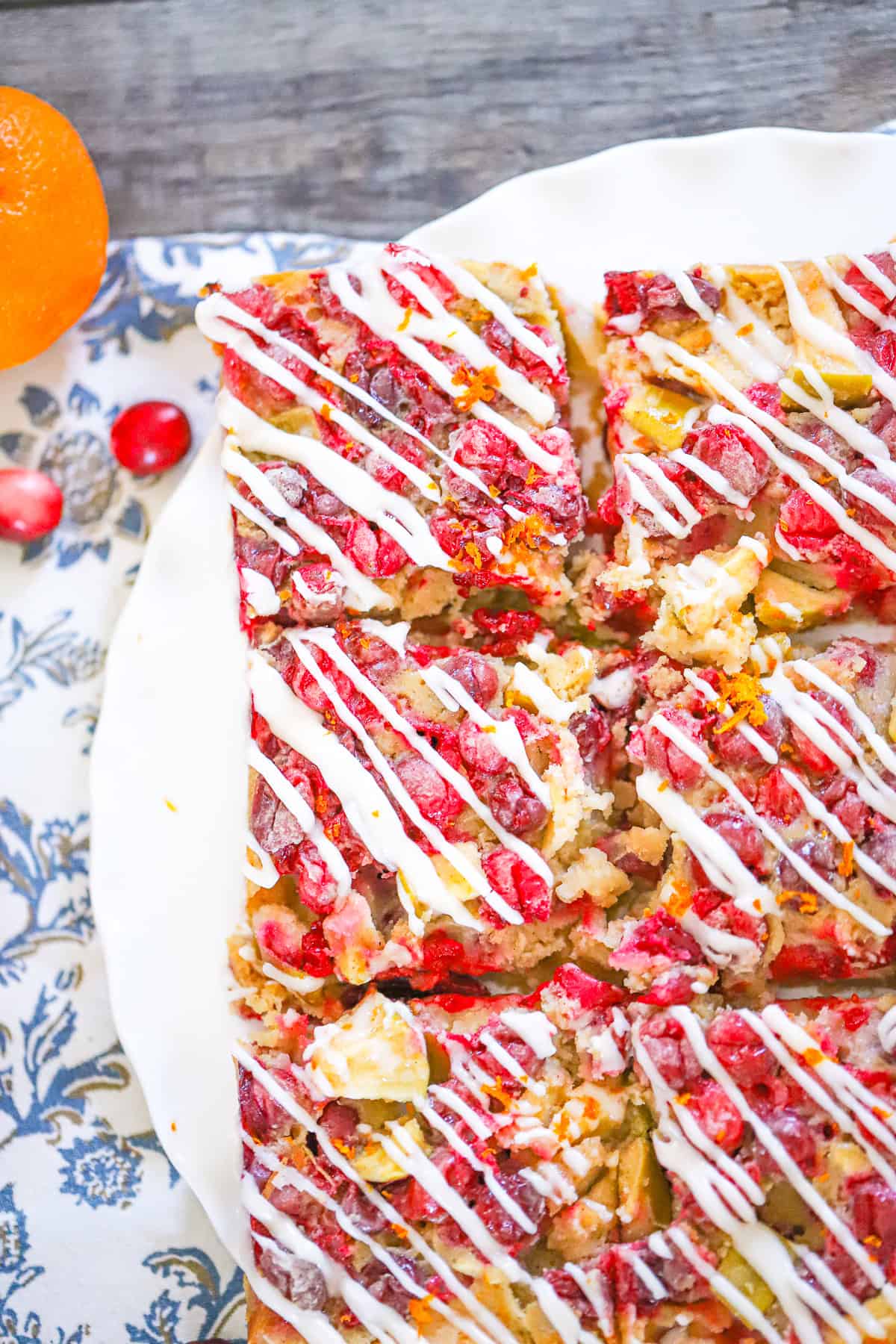 slice of moist cranberry apple cake