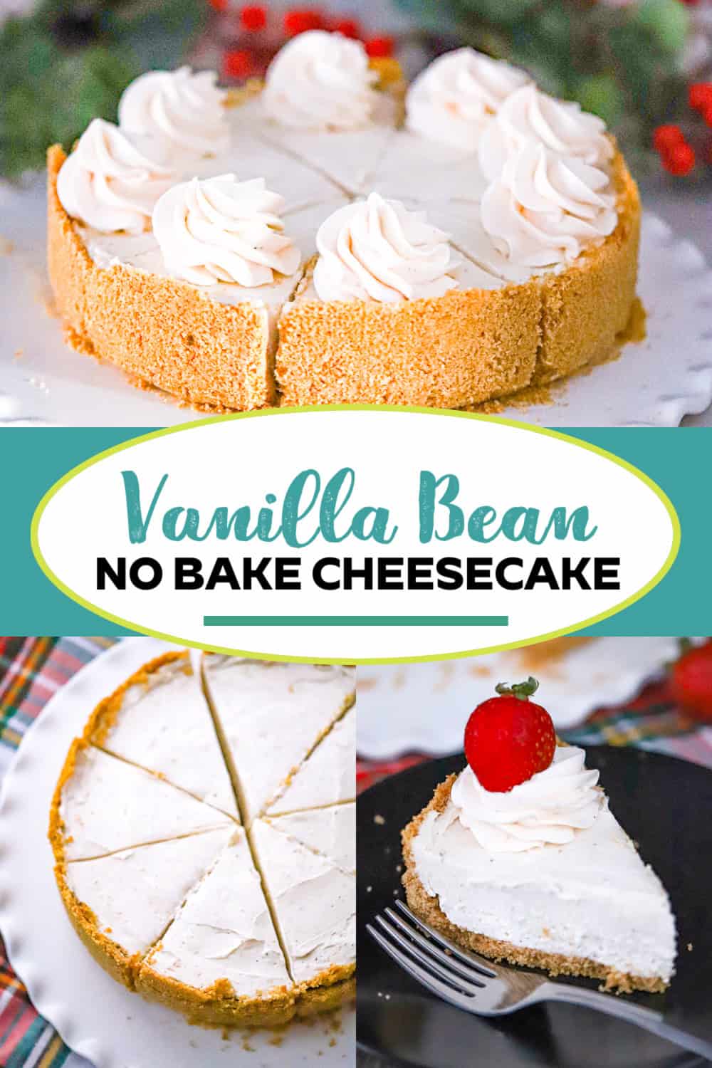 vanilla bean cheesecake pinterest pin