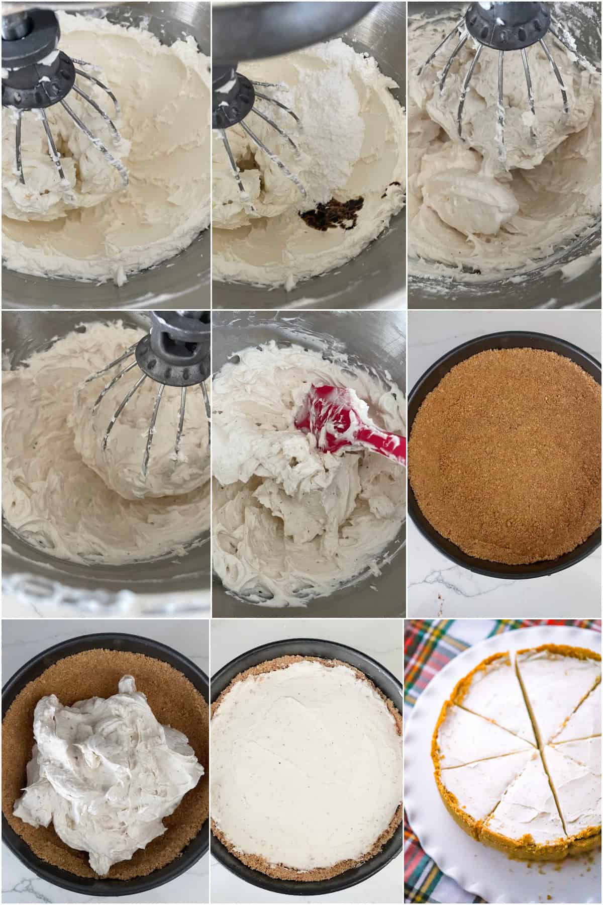 no bake vanilla cheesecake with graham cracker crust