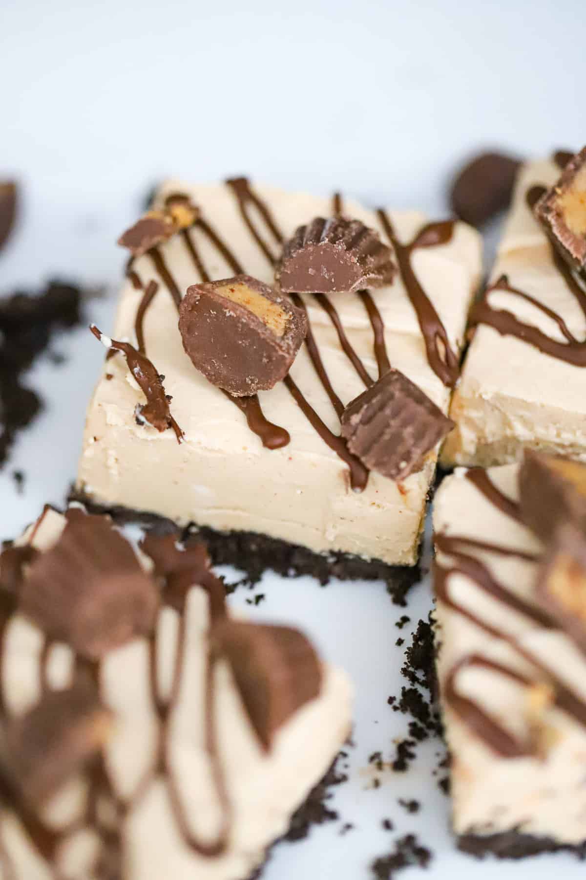 Creamy filling being mixed in a bowl with an electric mixer
