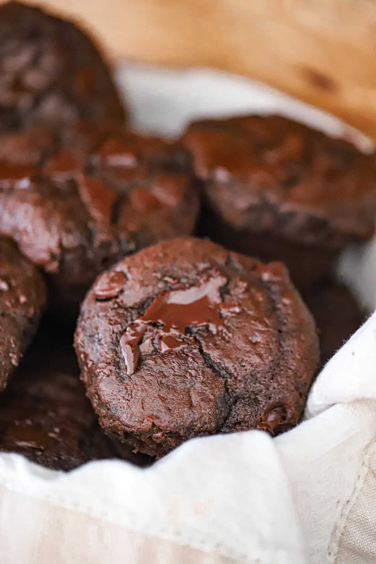 Double Chocolate Chunk Muffins with Greek Yogurt or Cottage Cheese