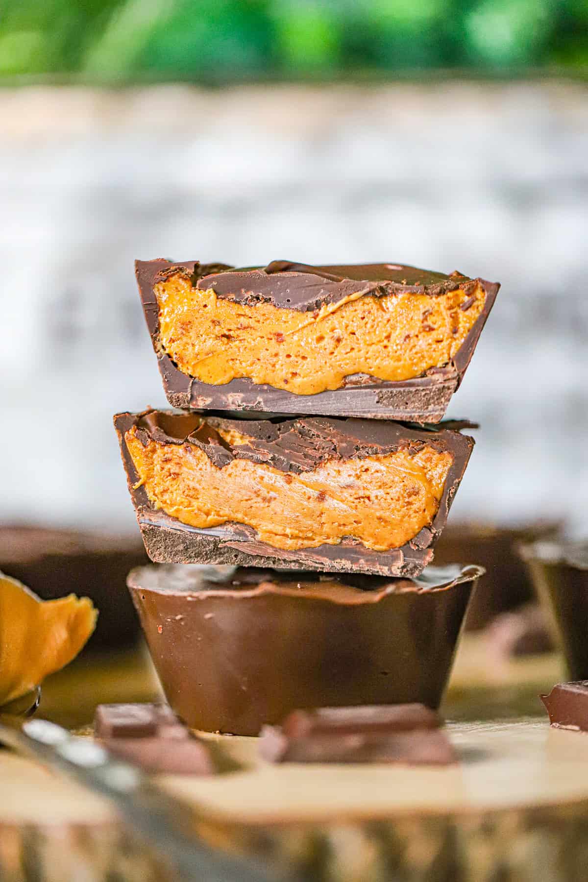 Jumbo protein peanut butter cups on a plate ready to eat