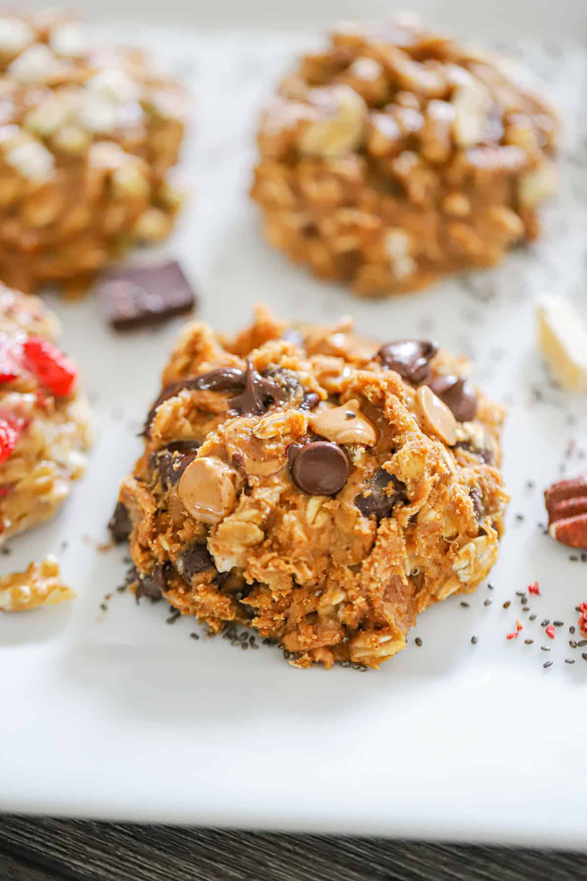 scoops of banana oat breakfast cookie dough