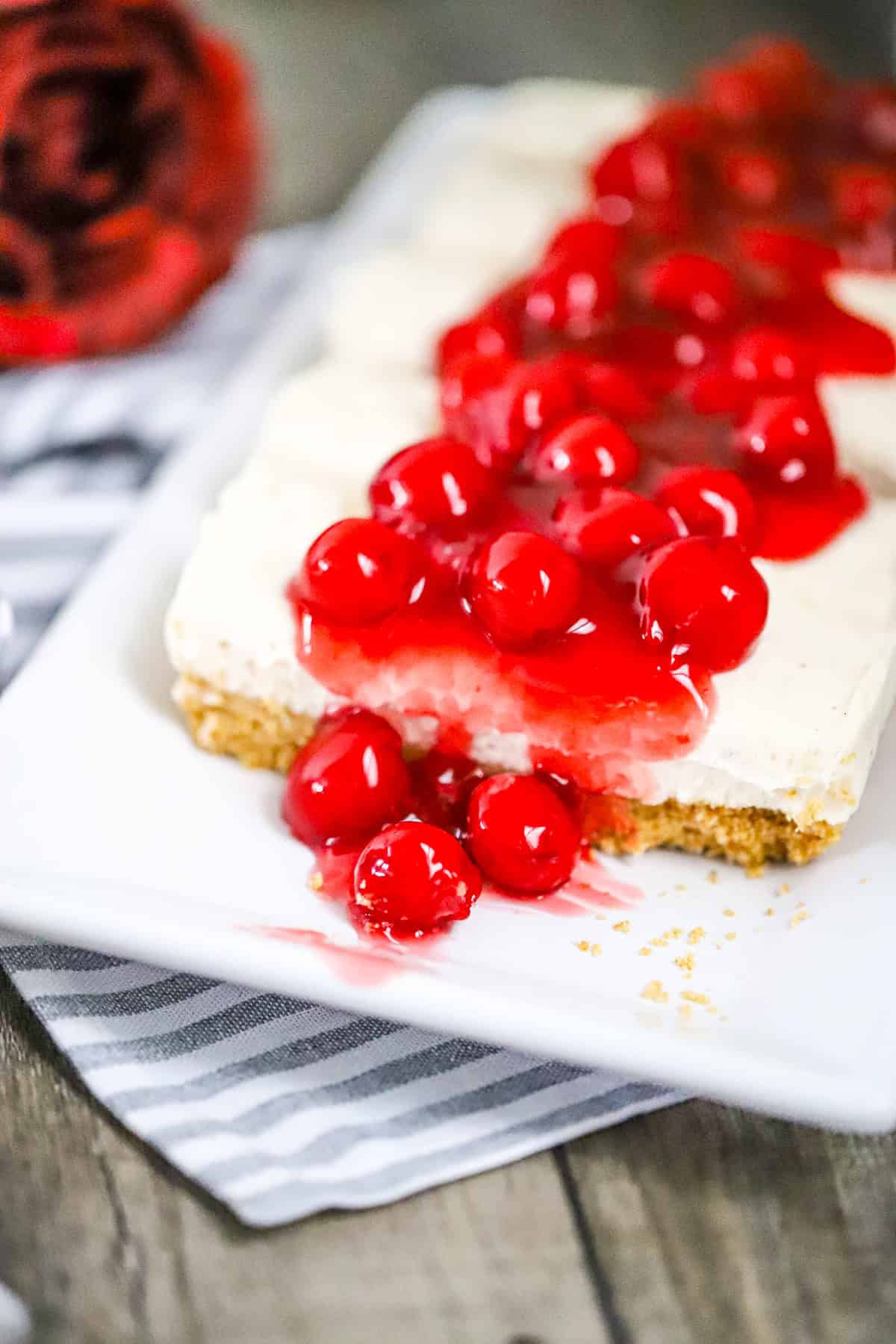 creamy no bake protein cheesecake filling in a mixing bowl