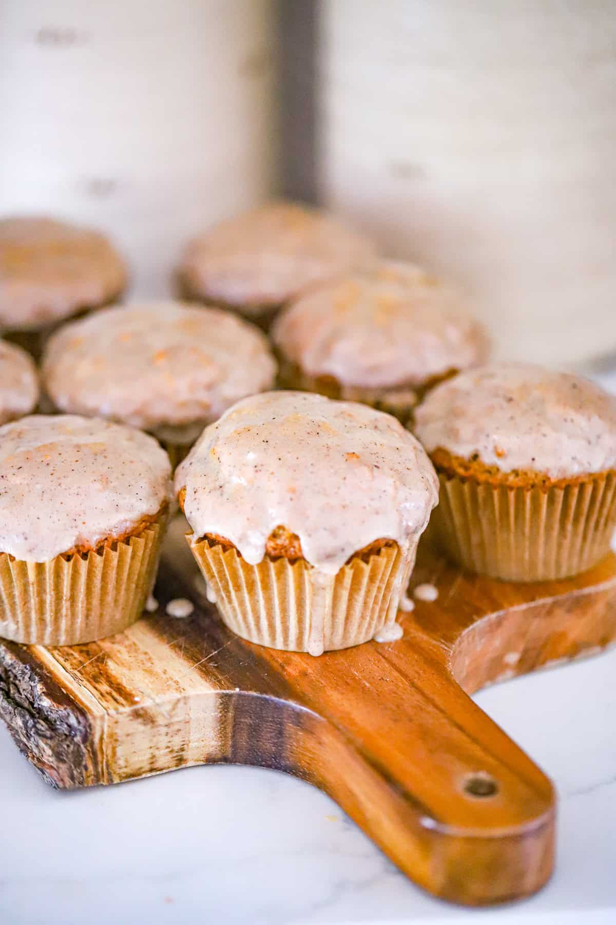 small batch chai muffins cooling on a wire rack