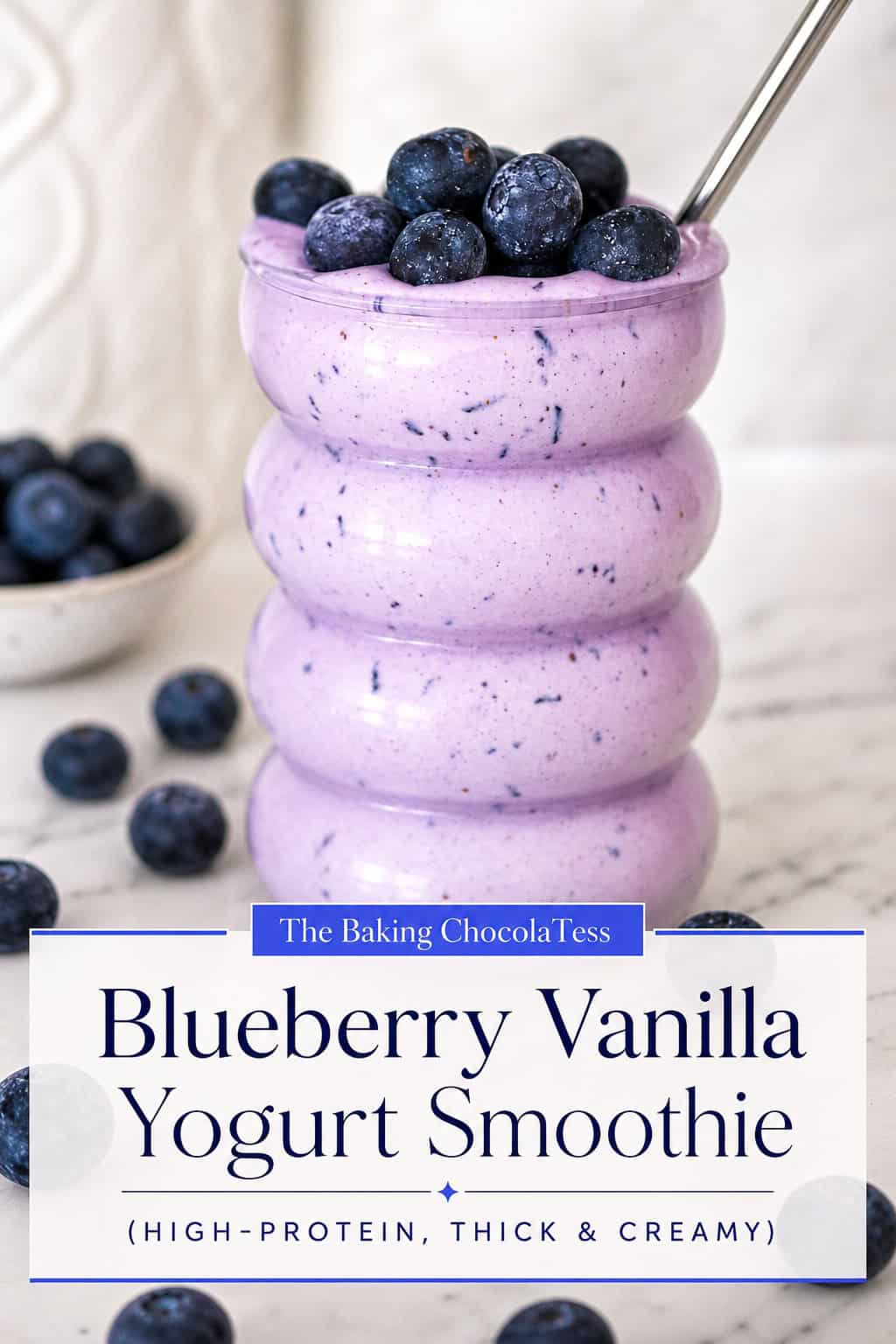 Blueberry Vanilla Yogurt Smoothie – Thick, Creamy & High-Protein
