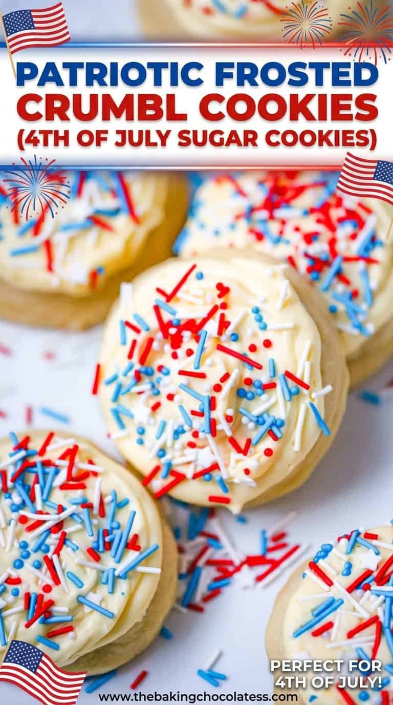 Patriotic Frosted Crumbl Cookies &ndash; 4th of July Sugar Cookies