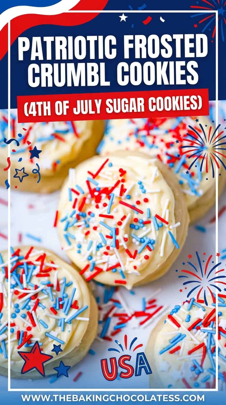 Patriotic Frosted Crumbl Cookies &ndash; 4th of July Sugar Cookies