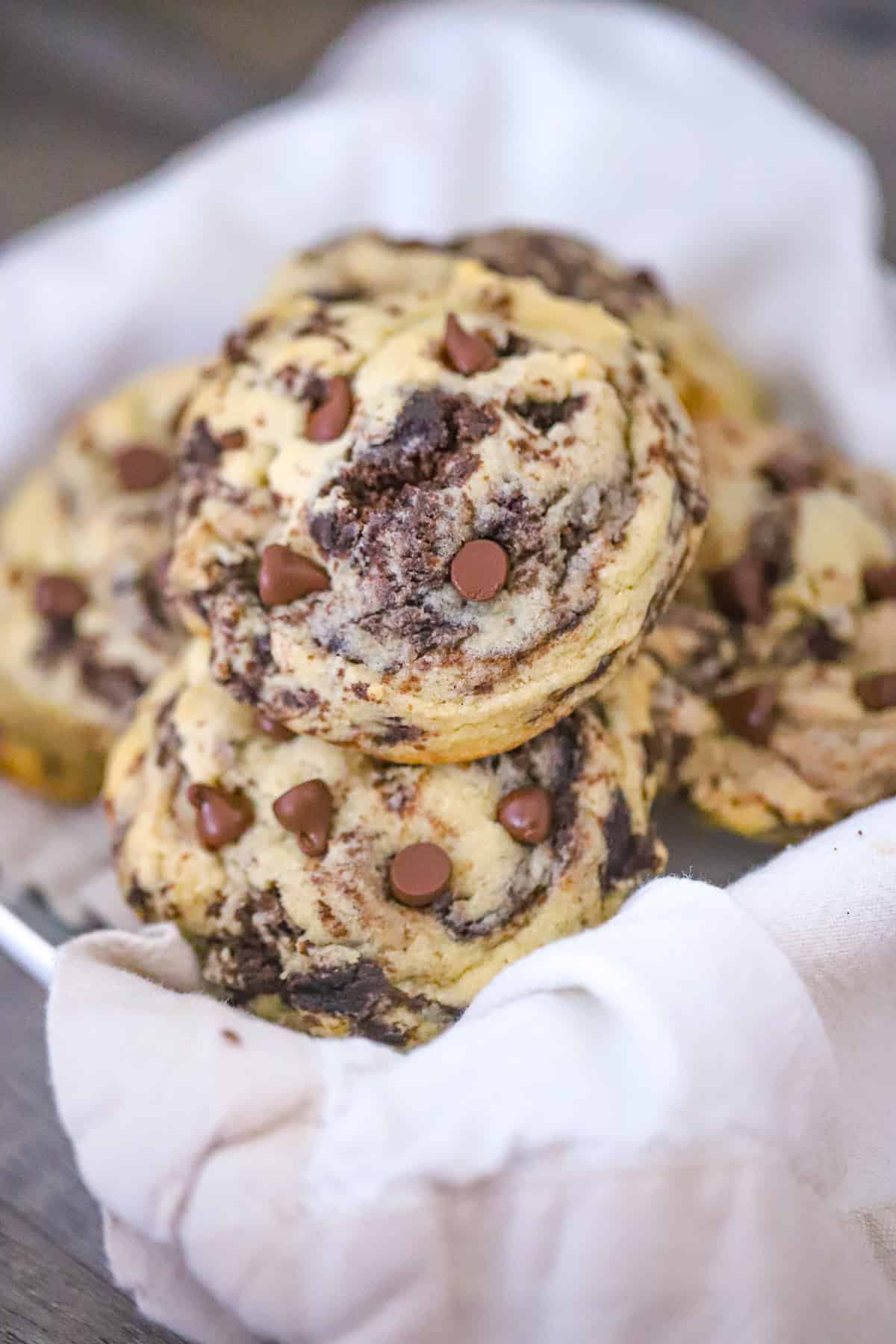 Chocolate Chip Topped Brownie Chunk Cookies