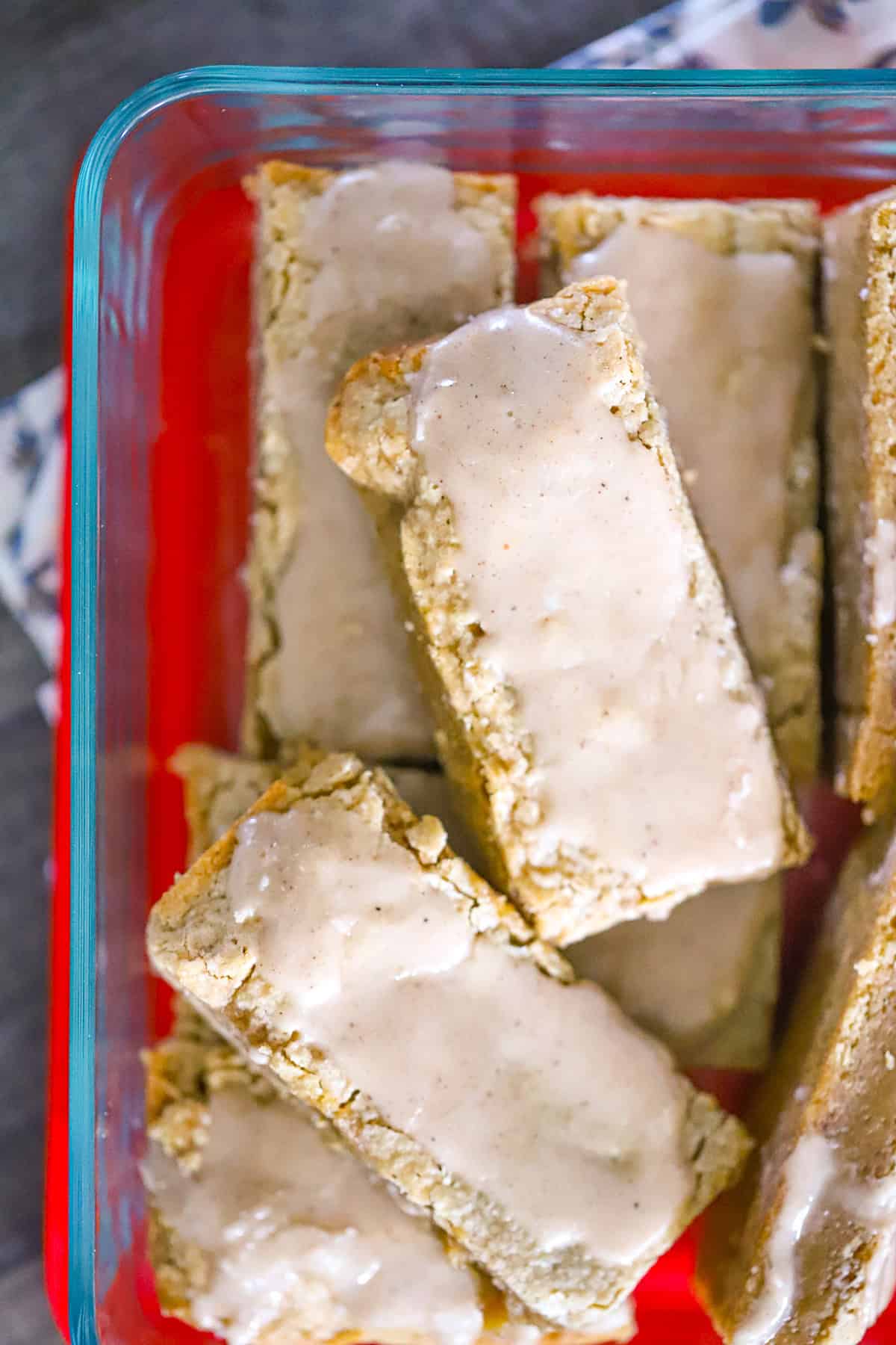 close up of a soft blondie showing the buttery, chewy crumb