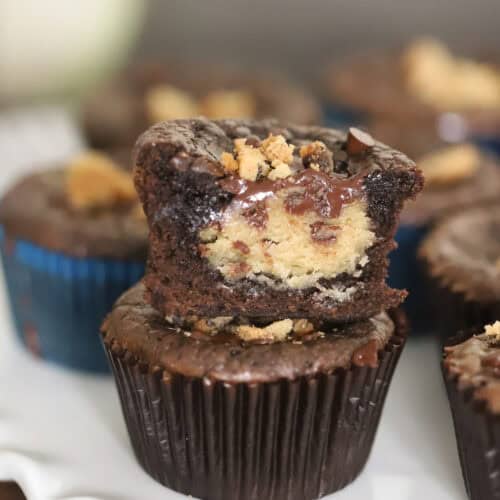Brownie Mix Cookie Dough Cups (Easy Stuffed Brownie Dessert)