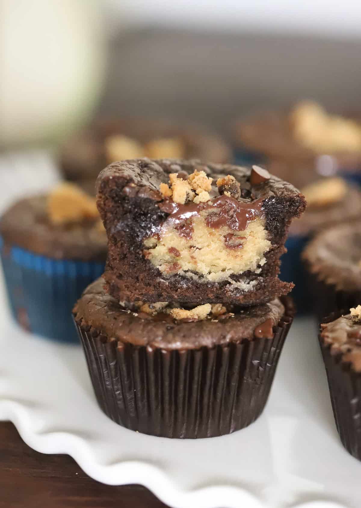 Brownie Mix Cookie Dough Cups (Easy Stuffed Brownie Dessert)
